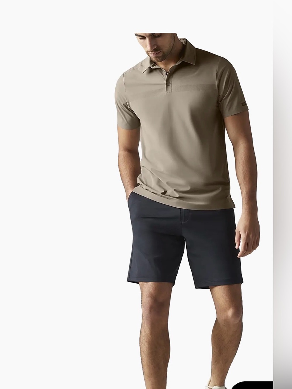 RHONE Men's Short Sleeve Polo — Light Taupe